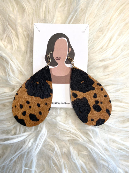 Brown Cow Print earrings