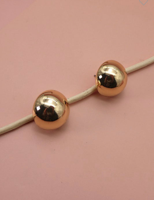 Golden stud earrings