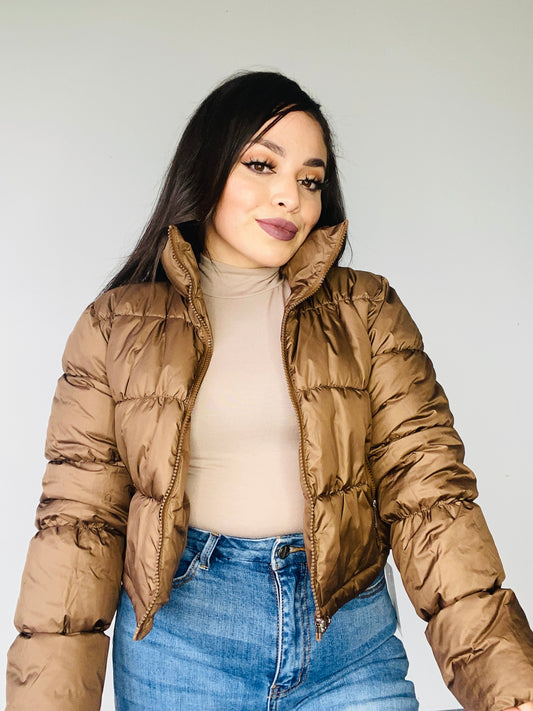 Mocha puffer jacket