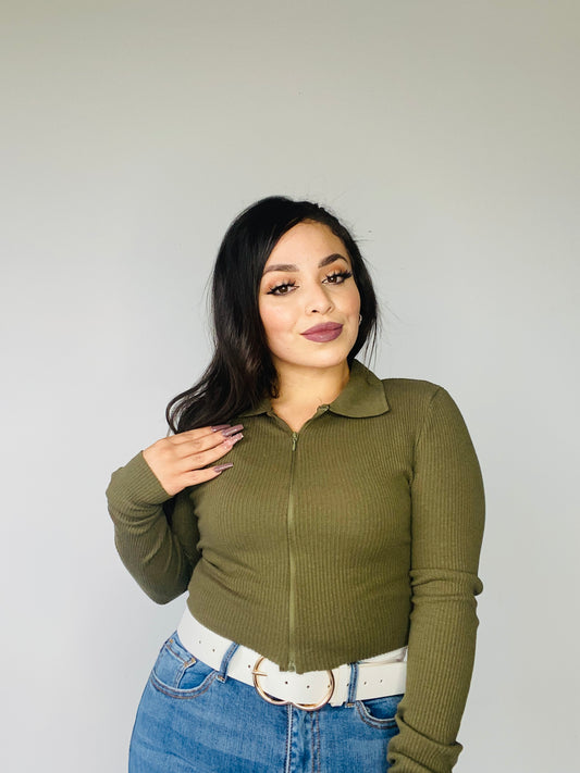 Missy olive sweater